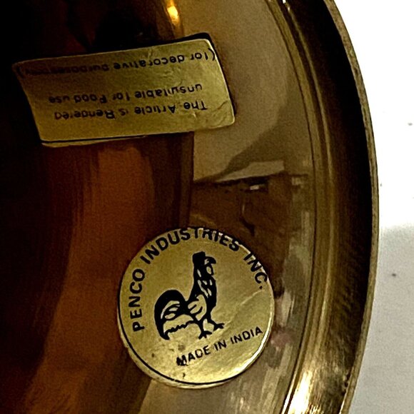 Vintage Penco Floral Painted Brass Bell Home Decor Flowers Made in India - Picture 7 of 8